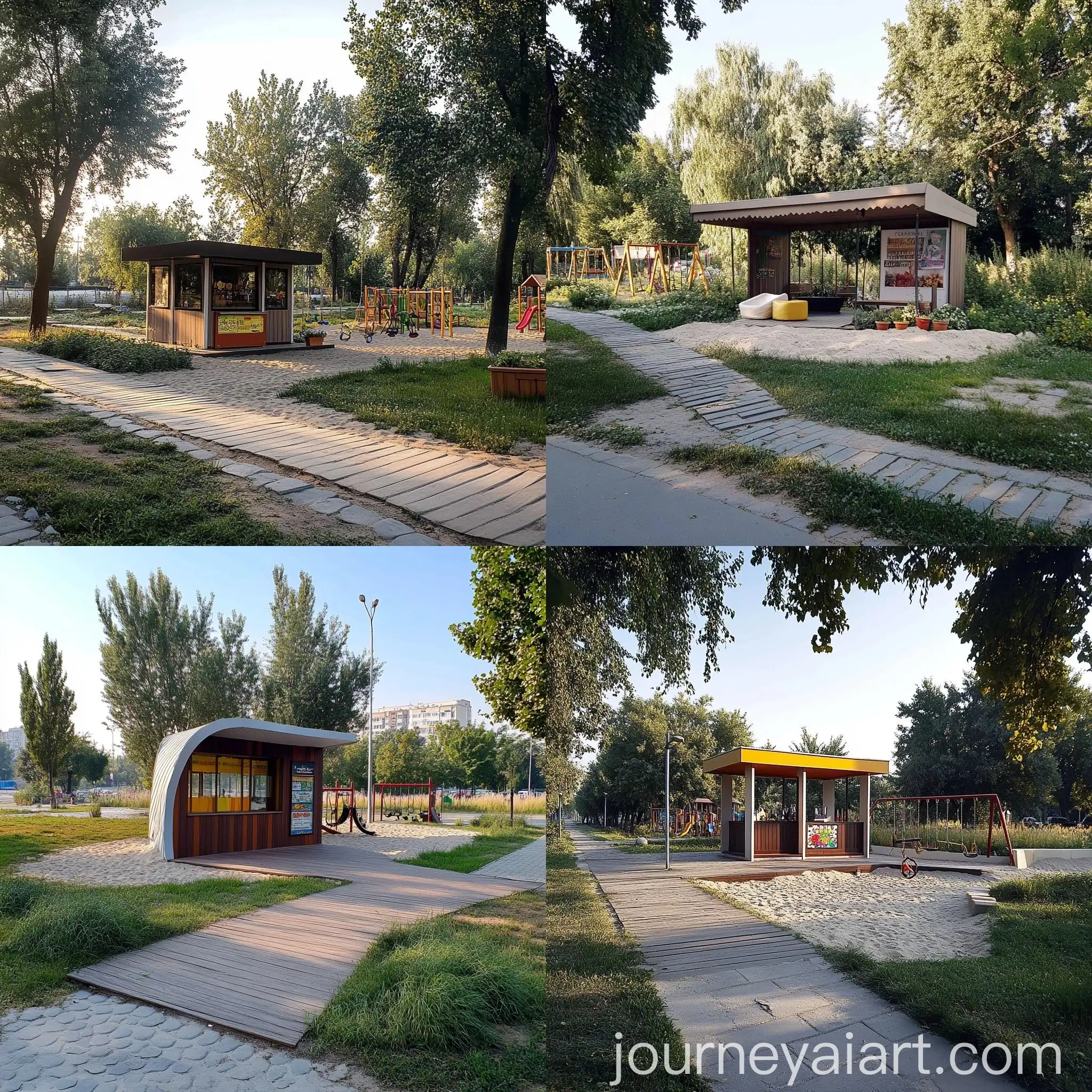 Childrens-Playground-with-Canopy-Kiosk-and-Garden-Swing