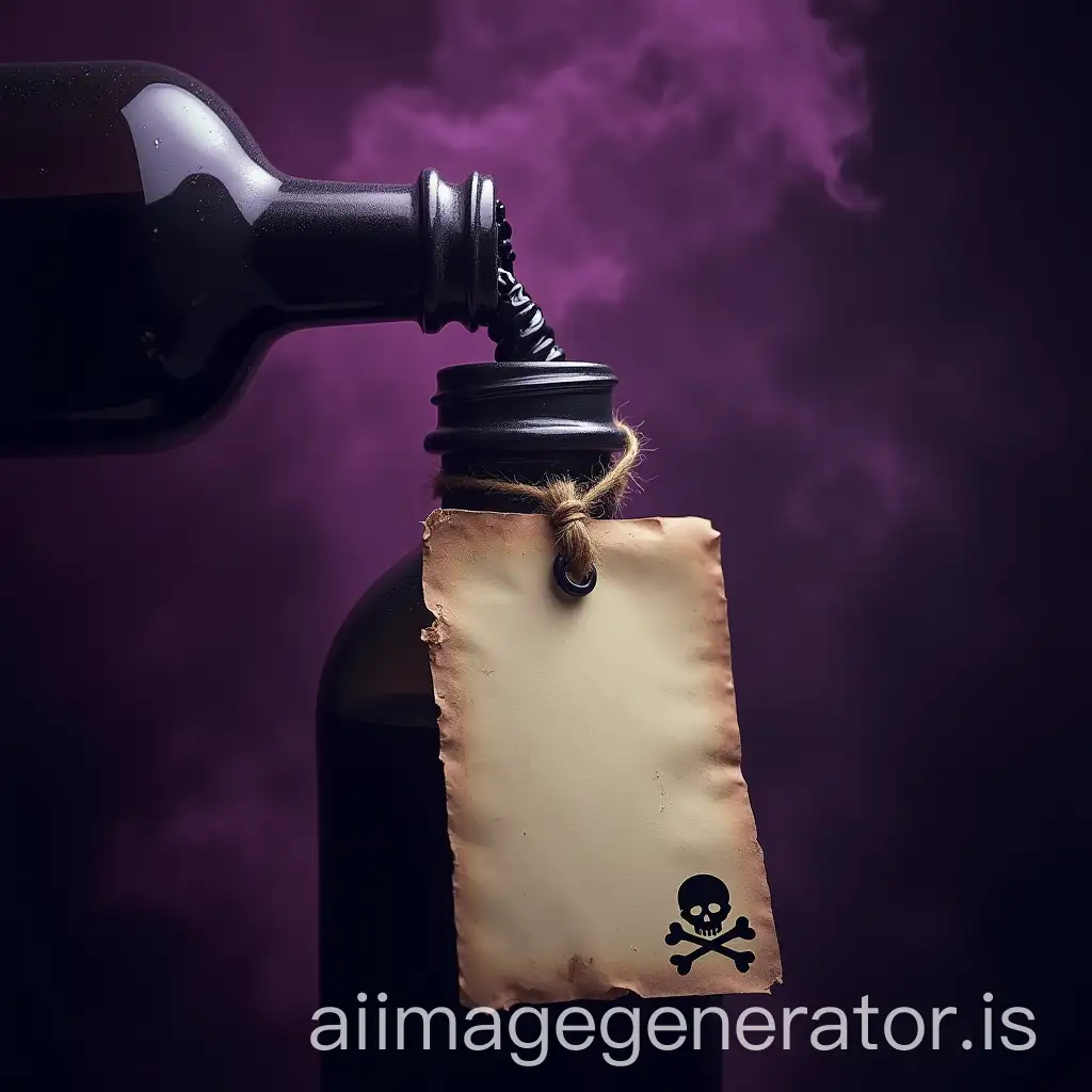 Mysterious-Bottle-Pouring-Black-Gluey-Substance-with-Danger-Notice