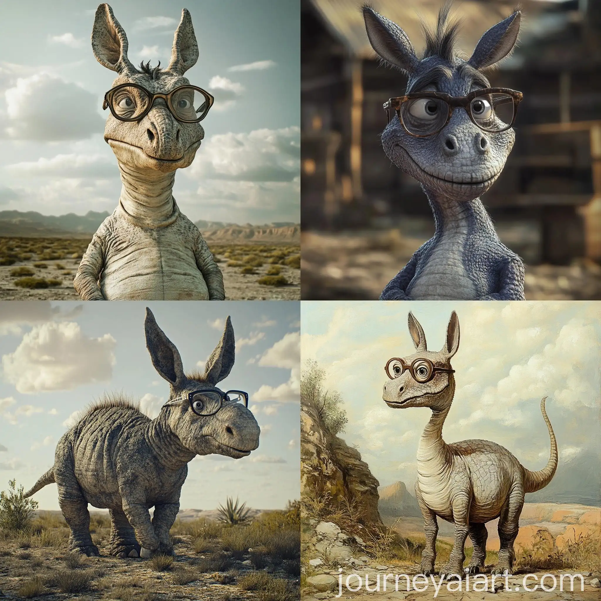 Smart-Dinosaur-with-Glasses-and-Donkey-Body