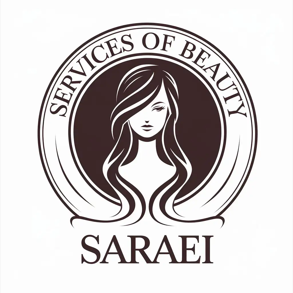 a vector logo design,with the text "Services of beauty Saraei", main symbol:female mannequin,Moderate,clear background