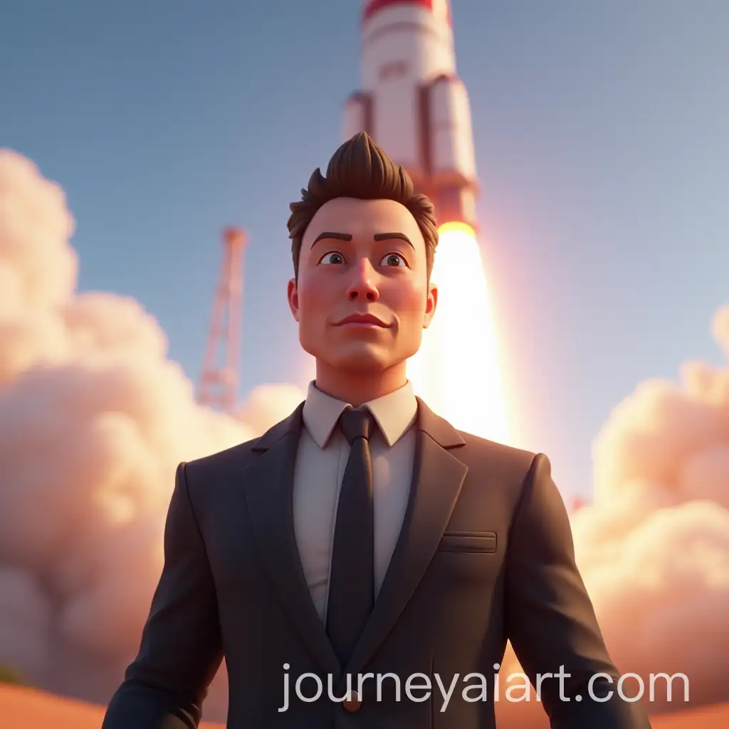 Cartoon-Character-in-Fortnite-Style-with-Launching-Rocket-UltraDetailed-3D-Render