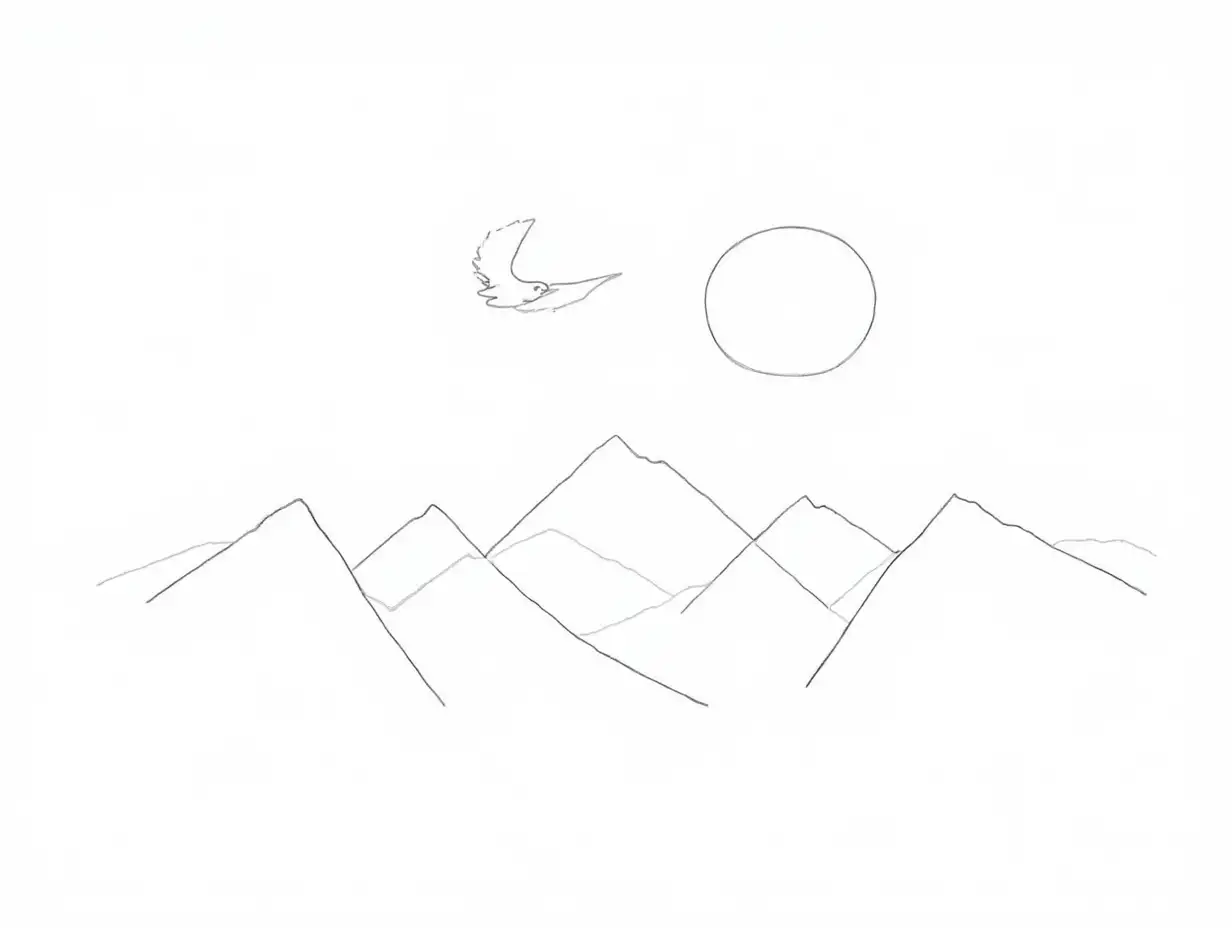 Eagle-Soaring-Above-Majestic-Mountains-at-Sunset-Coloring-Page
