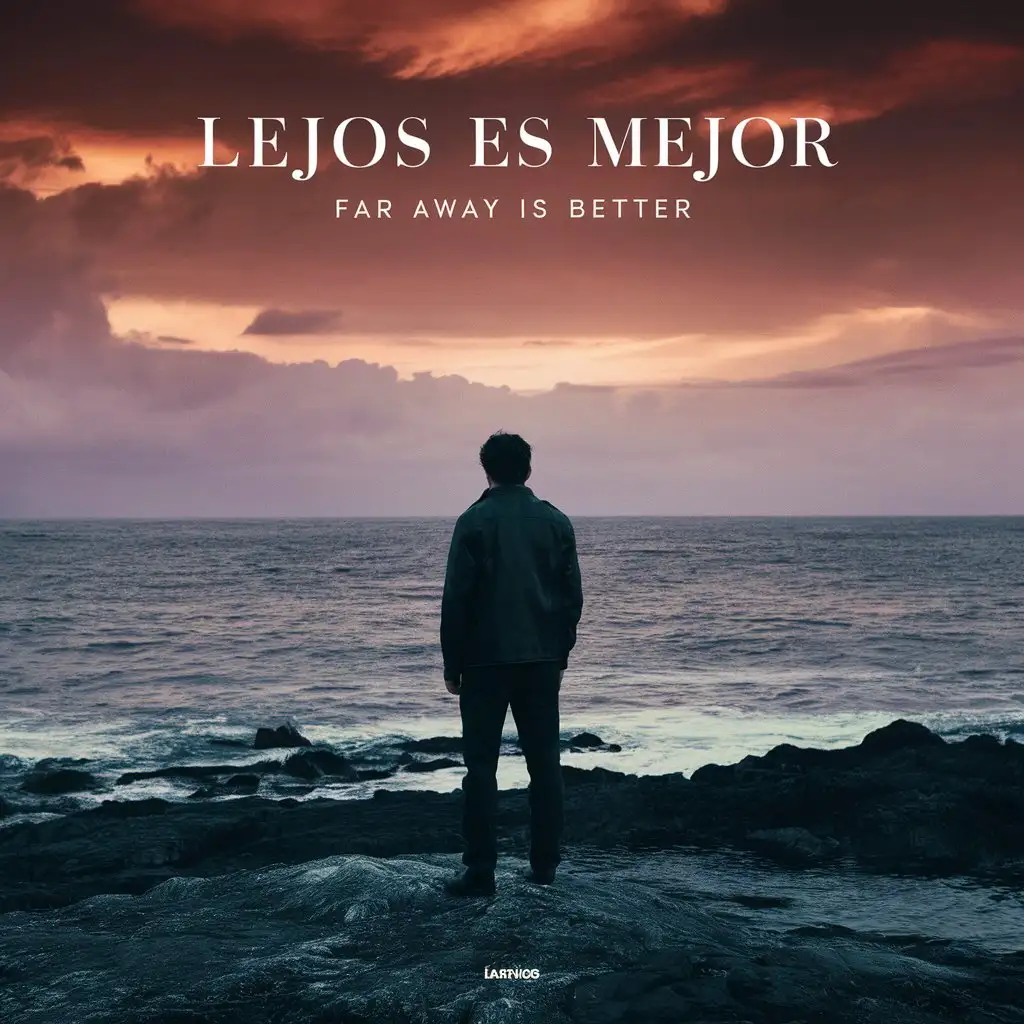 Cover Art for Lejos Es Mejor Song Surreal Landscape with Floating Objects