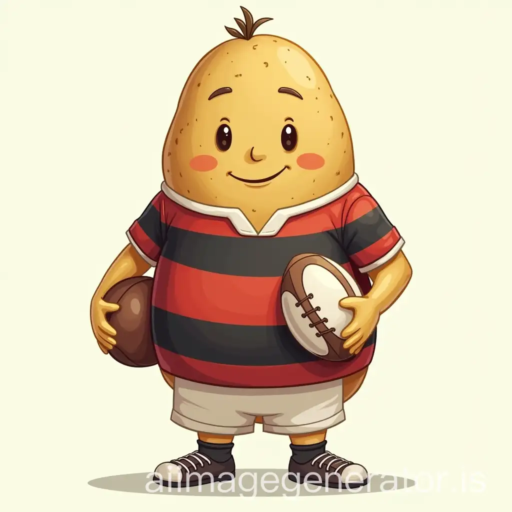 Potato-Dressed-as-a-Rugby-Player-Illustration