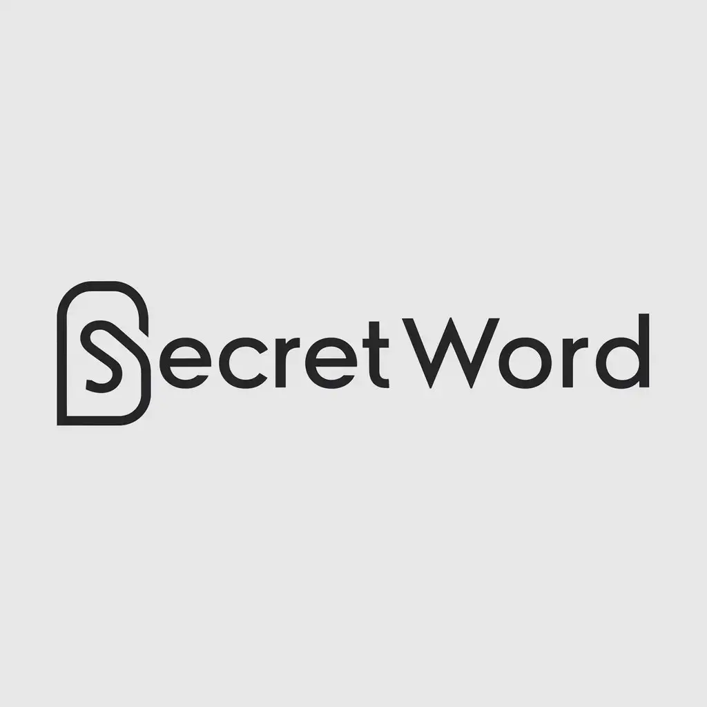 a logo design,with the text "Secret word", main symbol:Door lock,Minimalistic,clear background