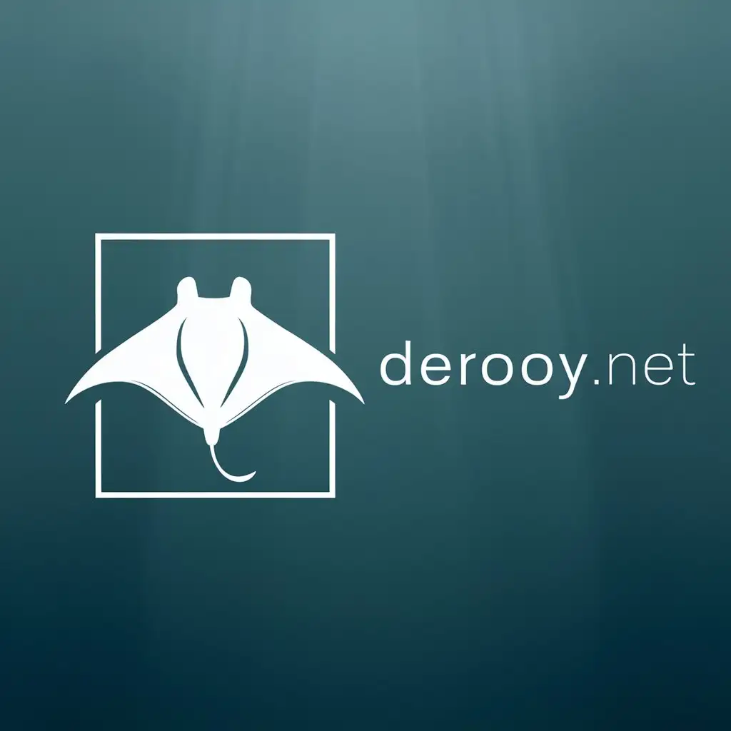 Minimalist-Logo-Design-with-Stylized-White-Manta-Ray-on-Blue-Background