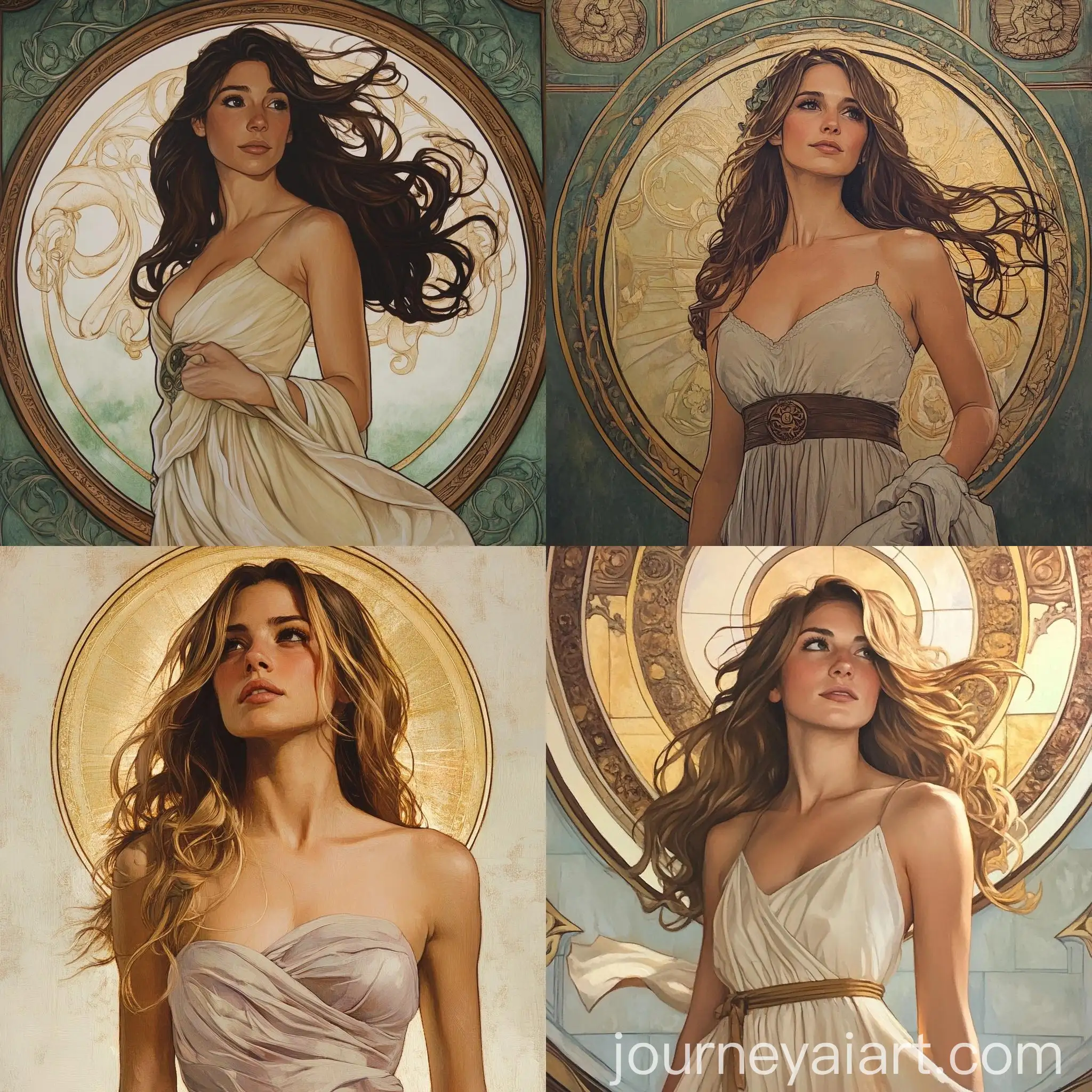 Laura-Bailey-as-Greek-Goddess-of-Love-in-Alphonso-Mucha-Style