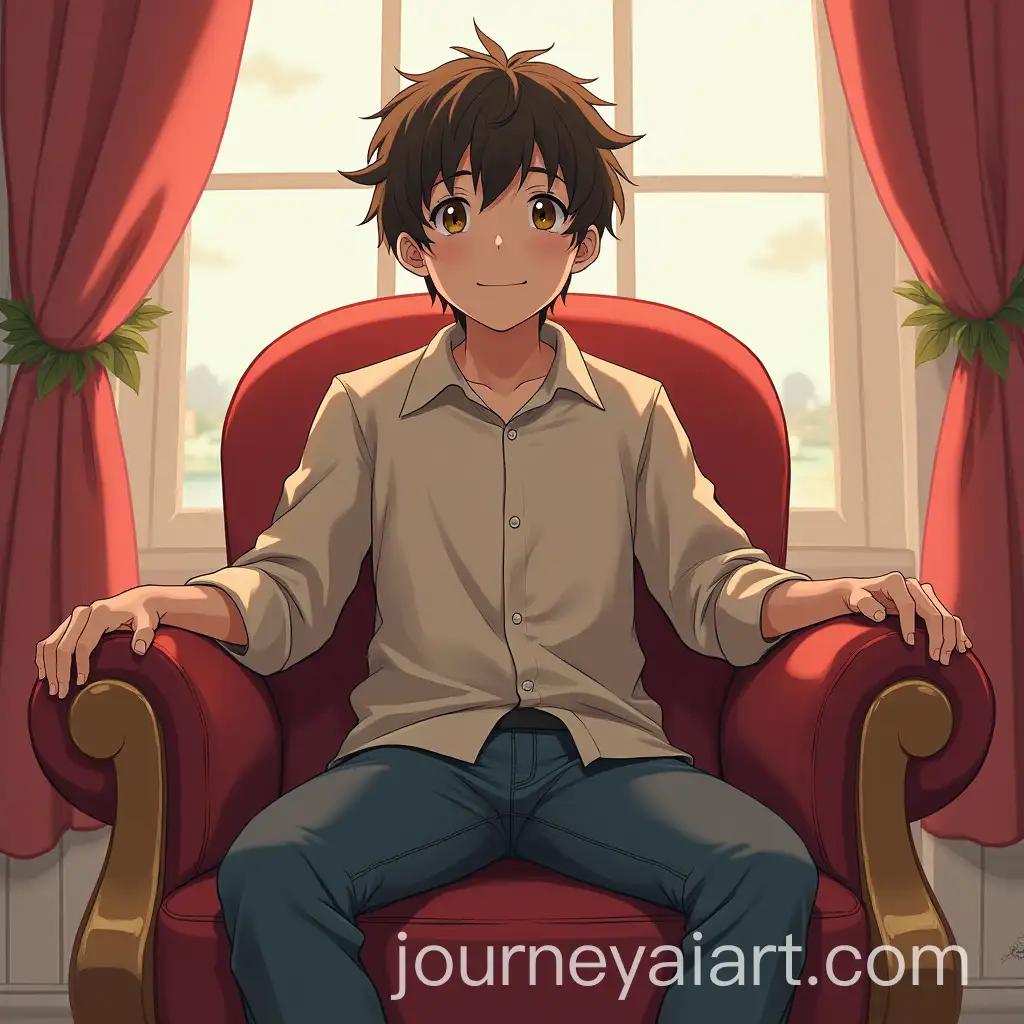 AnimeStyle-Chair-with-a-Boy-Sitting-Comfortably