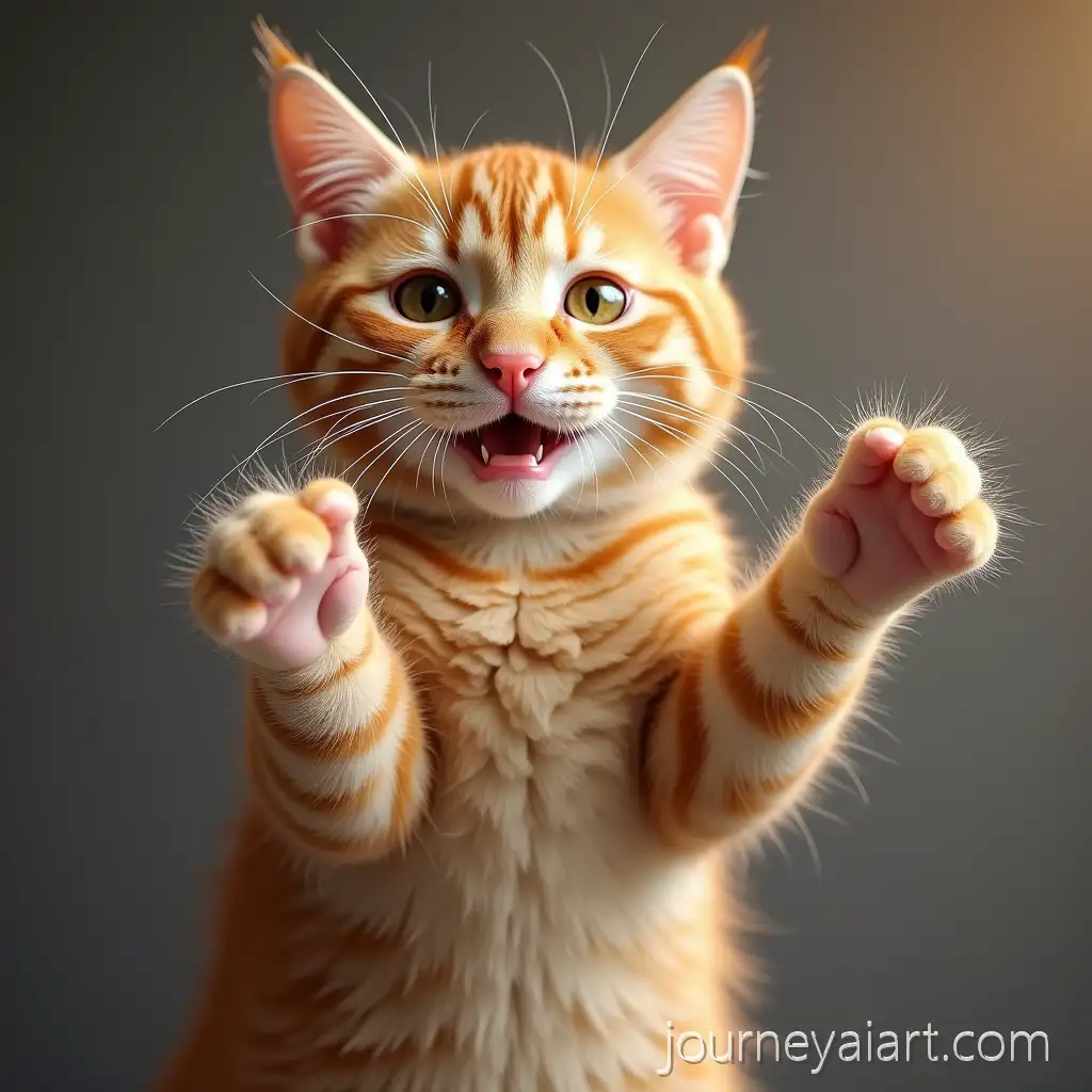 Cat-Waving-Its-Paw-in-a-Playful-Gesture