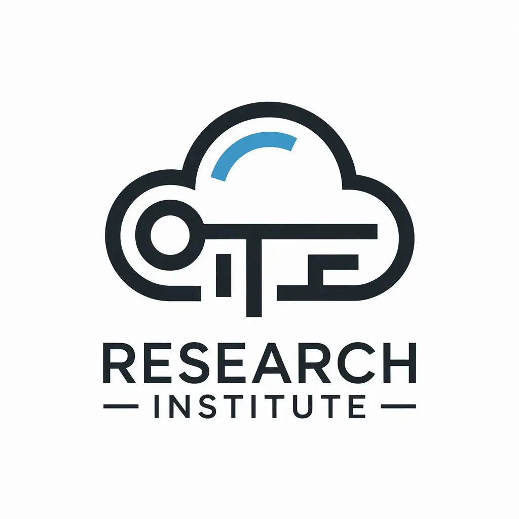 LOGO Design For Research Institute Cloud Key Symbol with Moderate and Clear Background