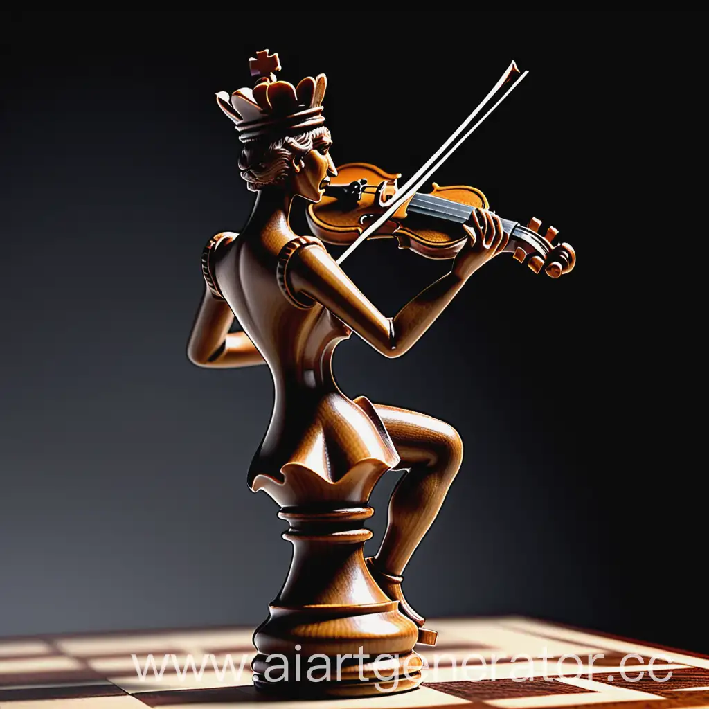 Chess-Piece-Playing-a-Violin-in-an-Artistic-Setting