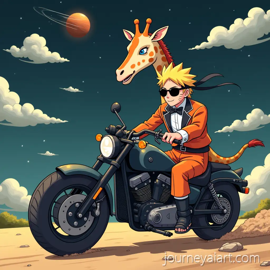 Giraffe-in-Space-Riding-a-Motorcycle-to-SaveAI-Image-Prompt-Expansion-Goku-and-Naruto-from-Meteorite