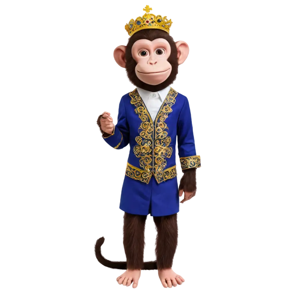 Regal-Monkey-in-Royal-Dress-PNG-A-Unique-and-HighQuality-Image-for-Creative-Use