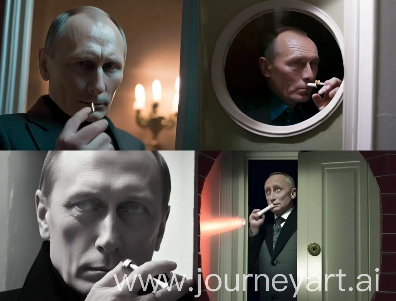 Vladimir-Putin-Peering-Through-a-Peephole-with-Cigarette