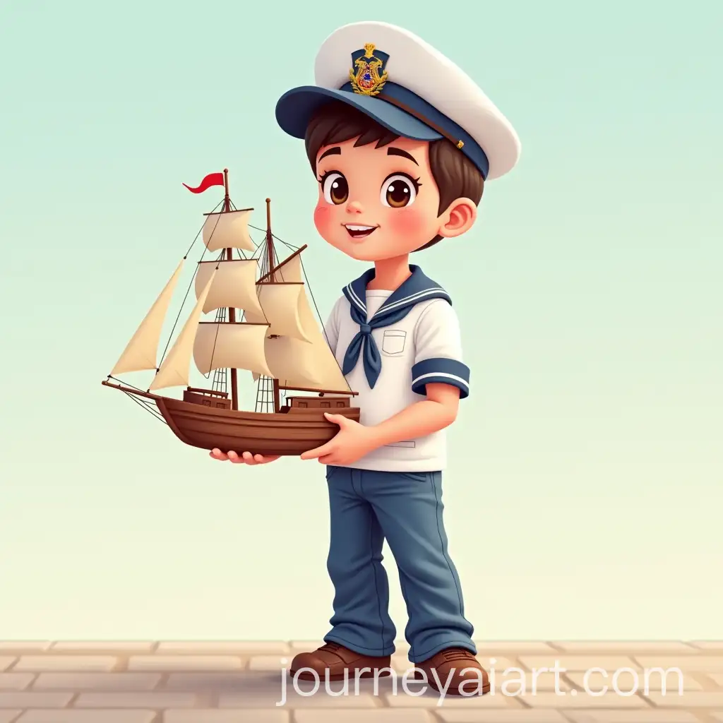Sailor-Boy-Holding-Model-Ship-in-Cartoon-Style