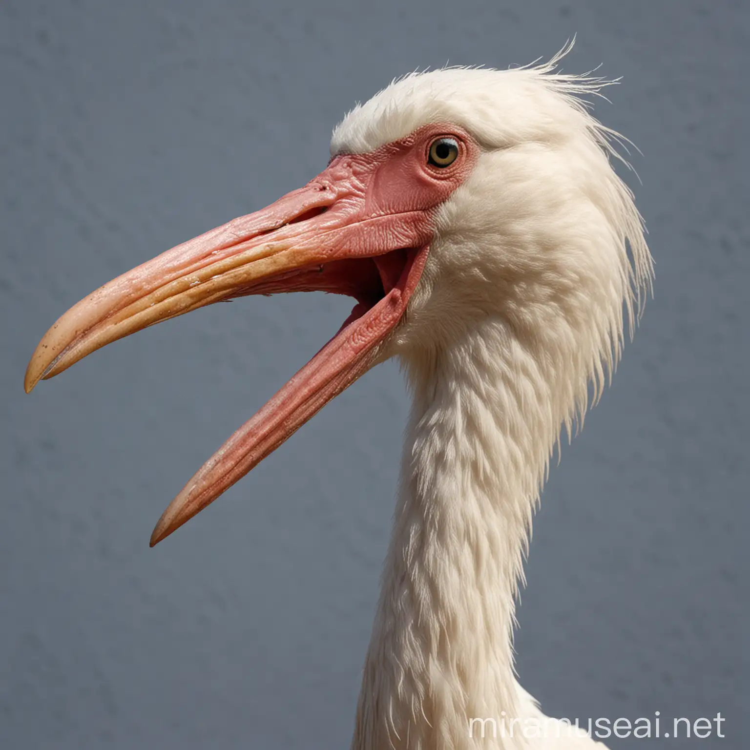 Bearded Stork in a Mystical Forest