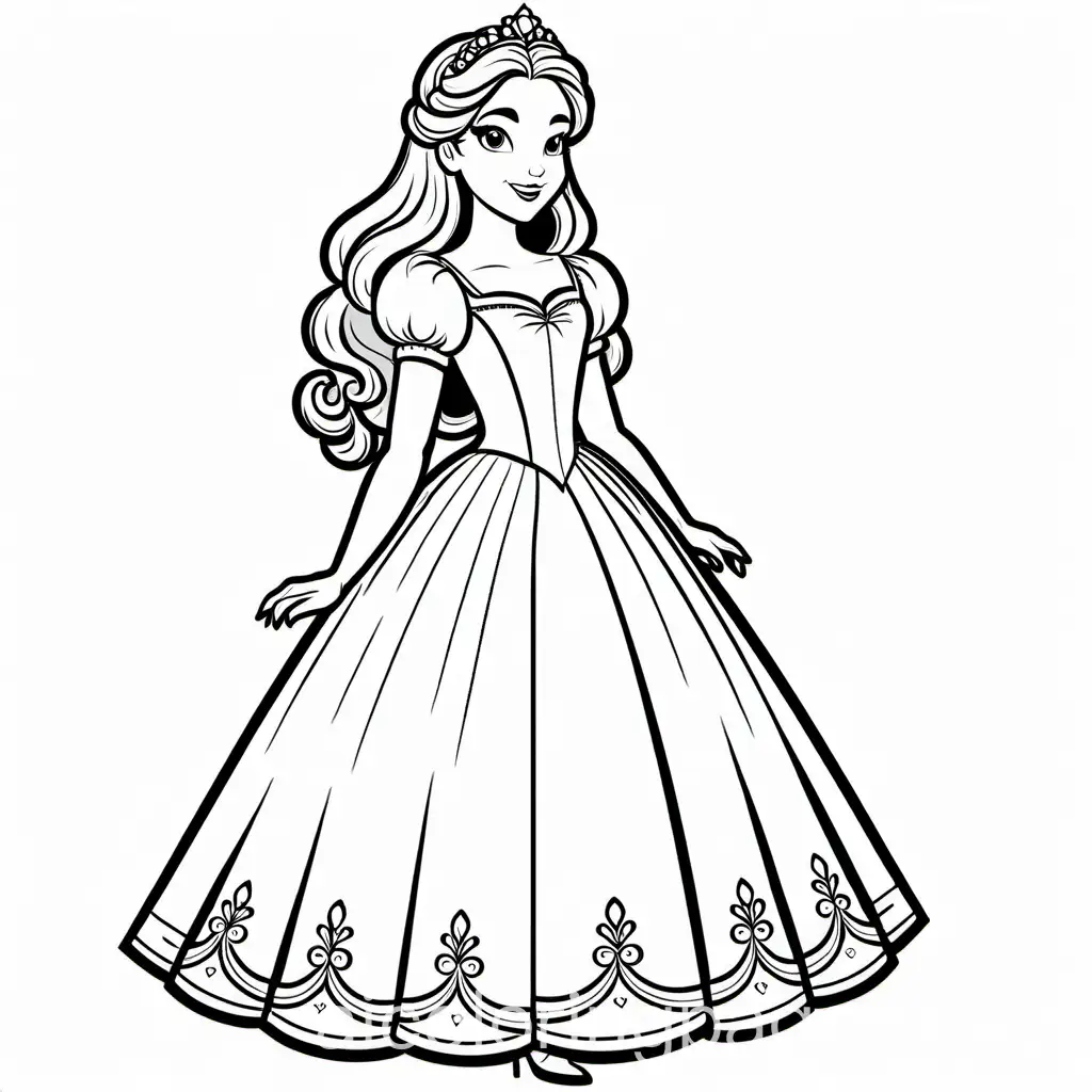 Elegant-Gala-Dress-Coloring-Page-for-Kids