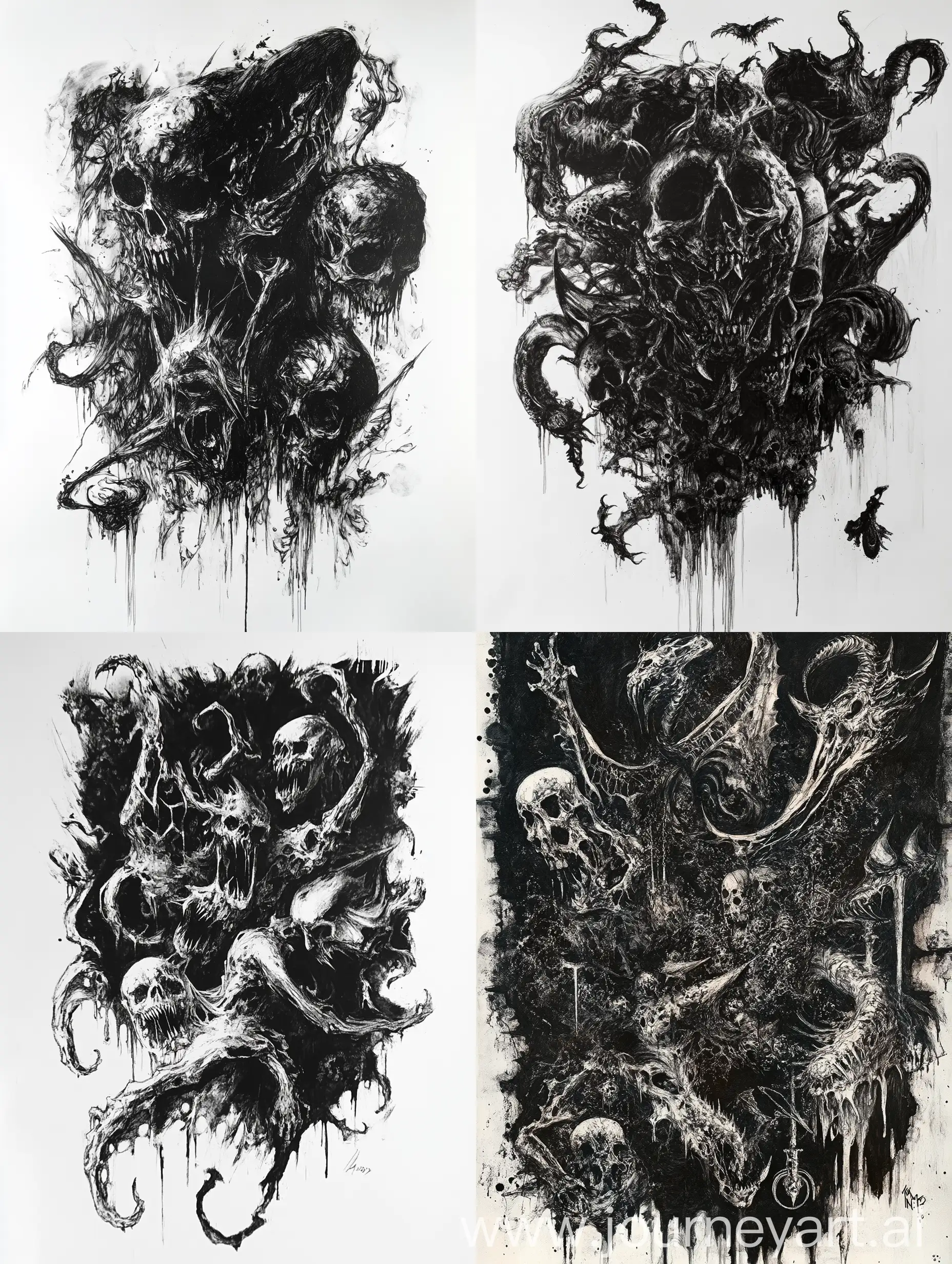 Grotesque-Flying-Demons-in-Brutal-Pen-and-Charcoal-Art