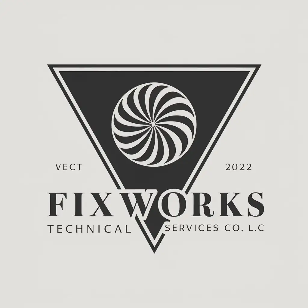 LOGO Design for FIXWORKS TECHNICAL SERVICES CO LLC Discobolus Sculpture in Triangle