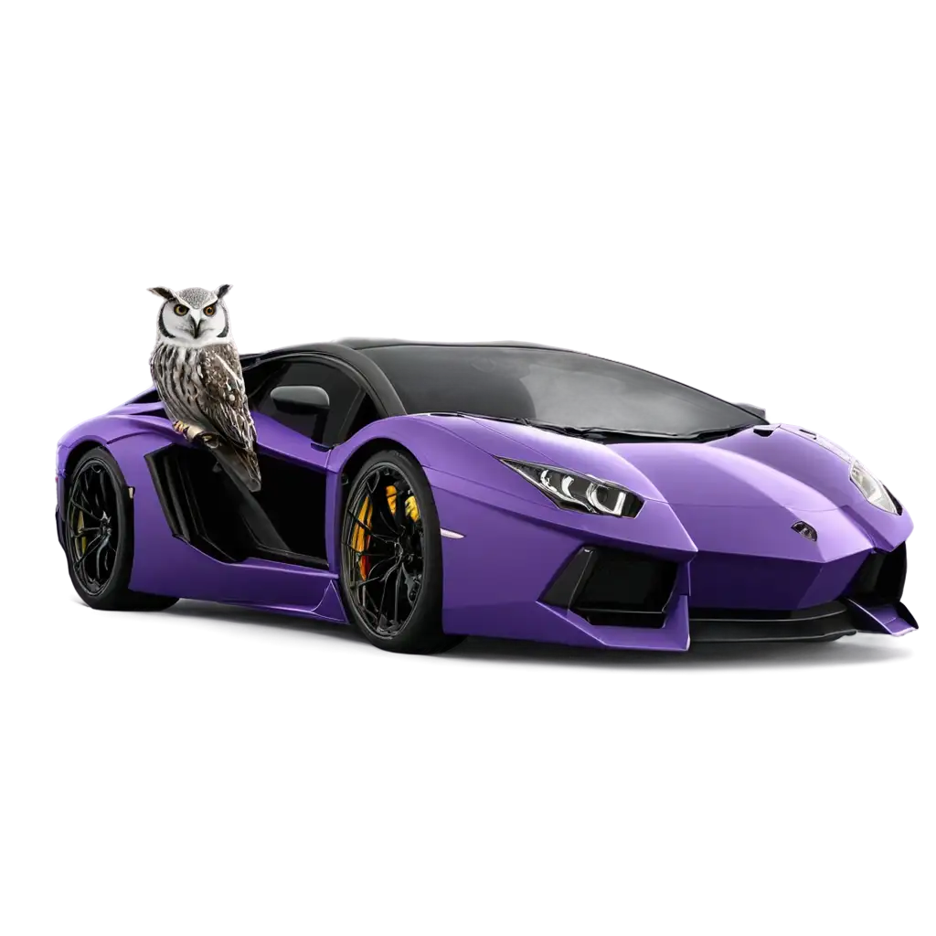 PNG-Image-Owl-in-a-Purple-Lamborghini-Aventador