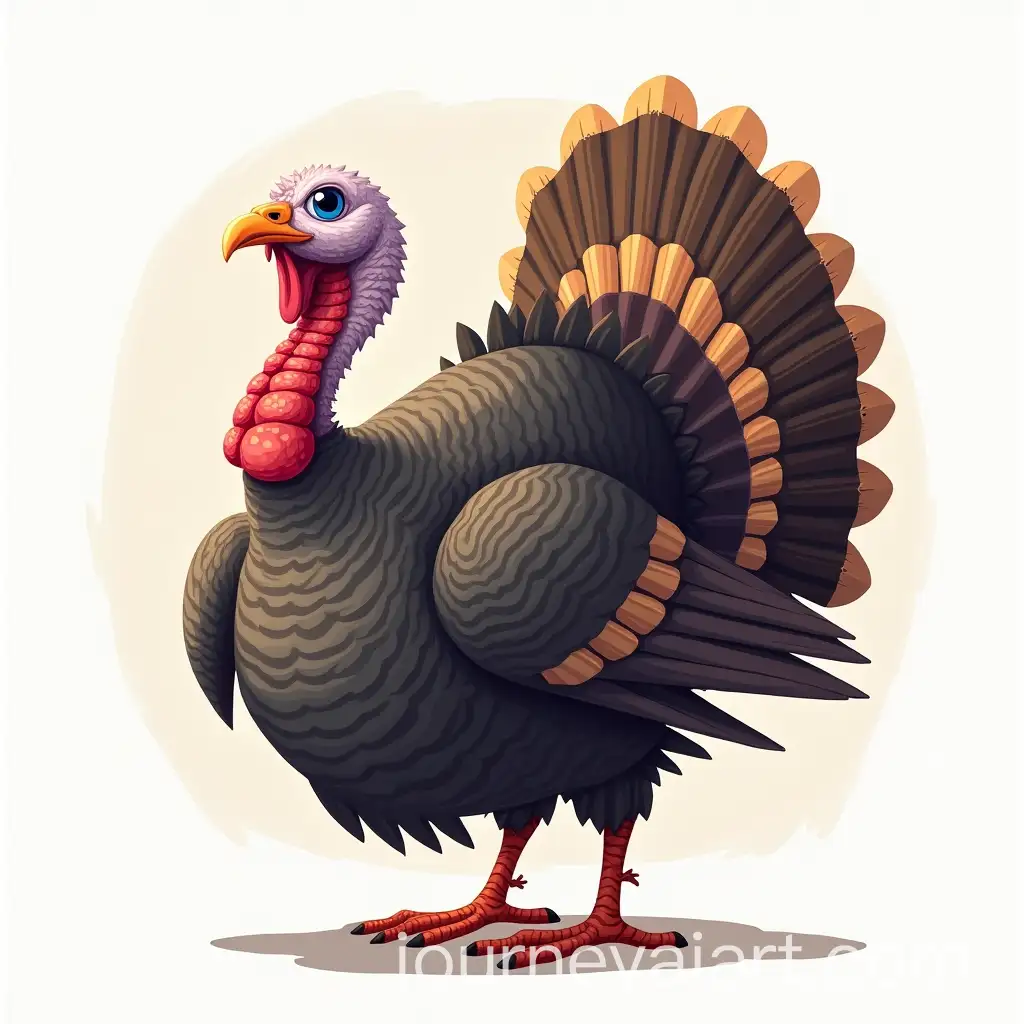 Profile-View-of-a-Turkey-with-a-Thumbs-Up-Gesture