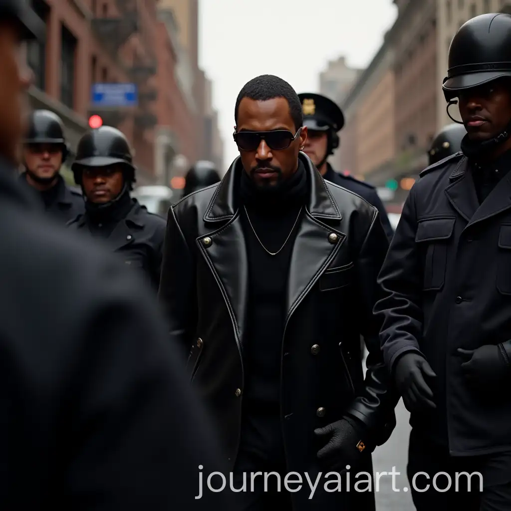 Sean-Diddy-Combs-Surrounded-by-Police-Officers-on-a-New-York-City-Street