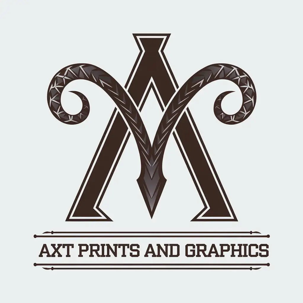 LOGO Design for Axt Prints and Graphics Vector Logo Featuring Letter A and Aries Zodiac Sign