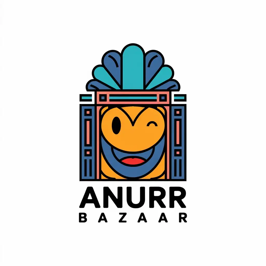 LOGO-Design-for-Anurr-Bazaar-Smiling-Face-with-Modern-Font-in-Retail-Industry