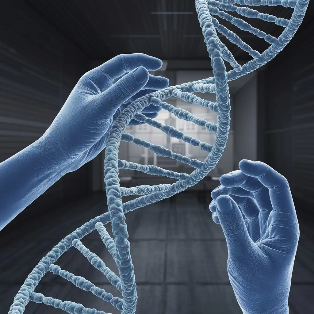 DNA Model Ladder Molecular Structure with Double Helix DNA Model