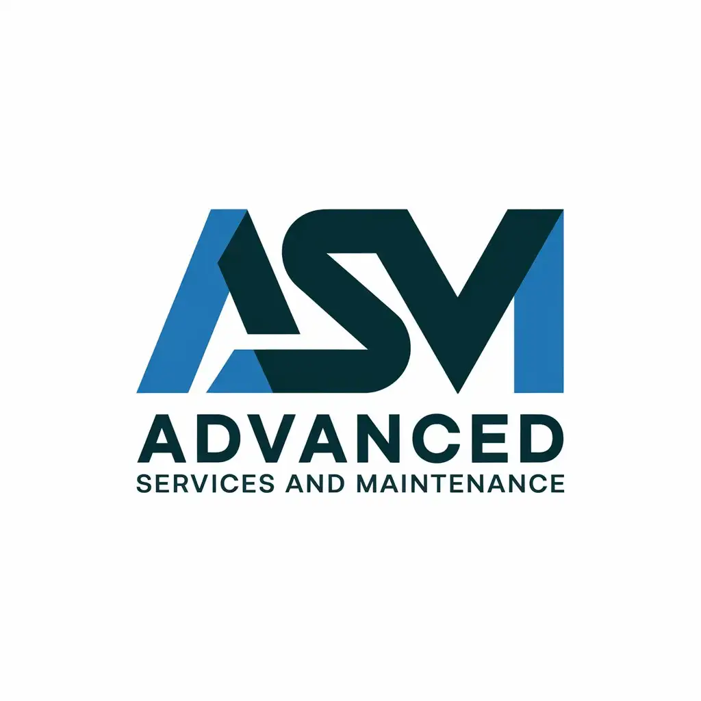 LOGO Design for Advanced Services and Maintenance Vector Logo with ASM Symbol and Clear Background