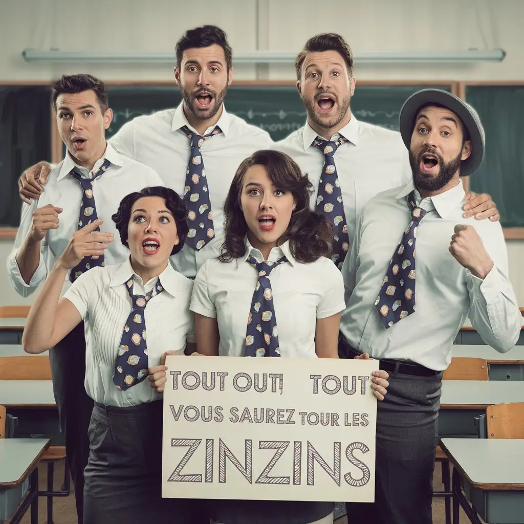 Group-of-People-Singing-with-Funny-Ties-and-a-Sign-about-Zinzin-Learning