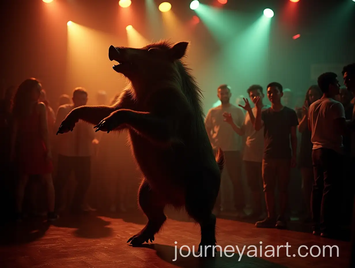 Boar-Dancing-on-Hind-Legs-at-Forest-Music-Party