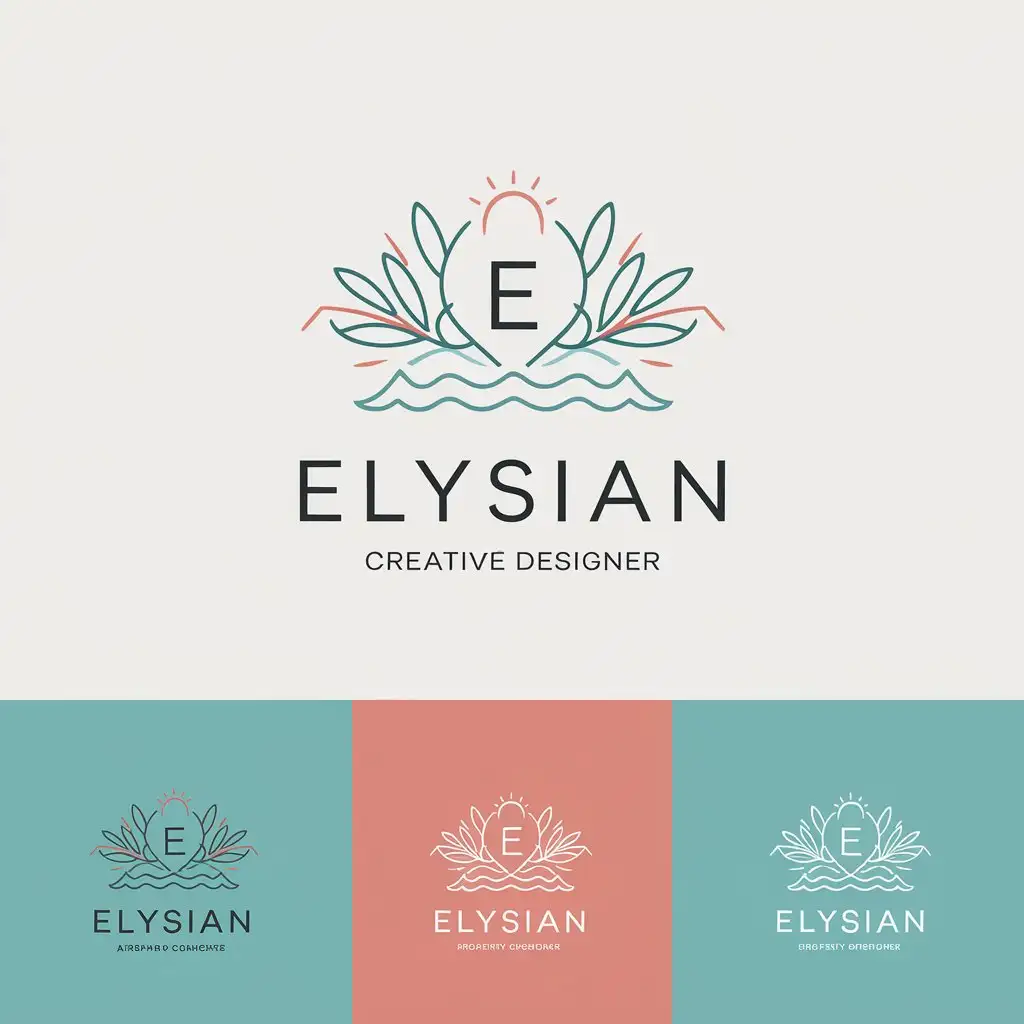 LOGO Design For ELYSIAN Minimalist Elegance with BahamasInspired Turquoise Ocean Blue Palette