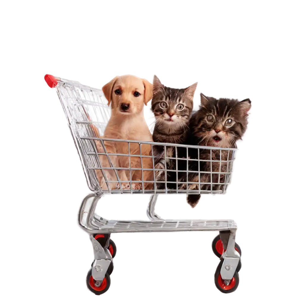 HighQuality-PNG-Image-of-Cats-and-Dogs-in-a-Shopping-Cart-Creative-AI-Artwork