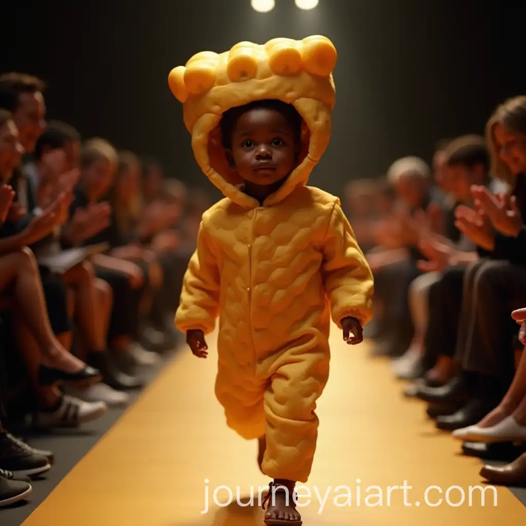 Child-Model-in-Creative-Breadstick-Costume-at-Fashion-Week