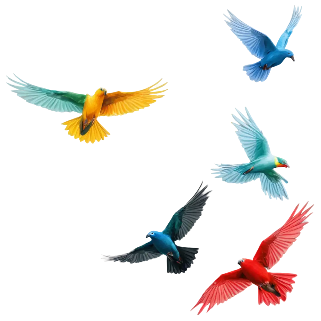 Vibrant-Flying-Colored-Bird-Flock-PNG-Image-for-Stunning-Digital-Creations