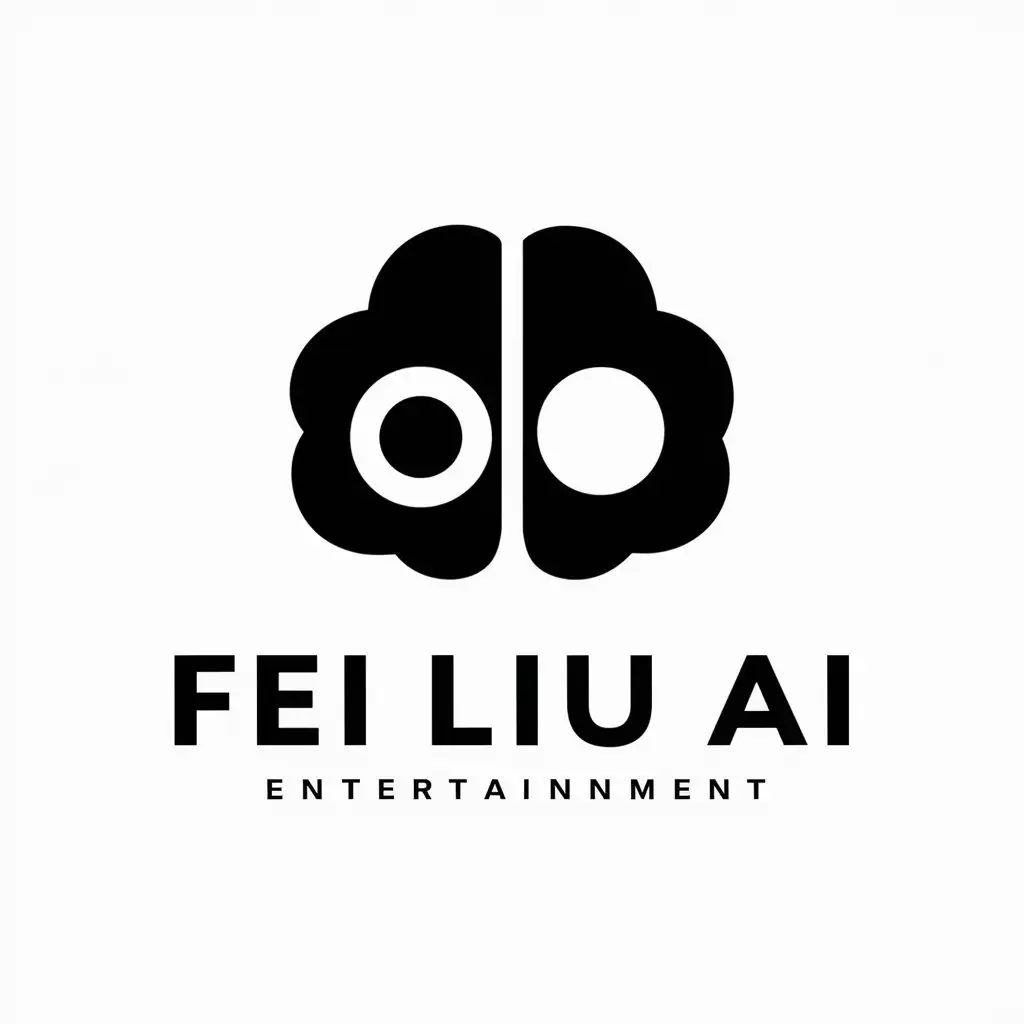 a vector logo design,with the text "fei liu AI", main symbol:Camera, brain,Minimalistic,be used in Entertainment industry,clear background