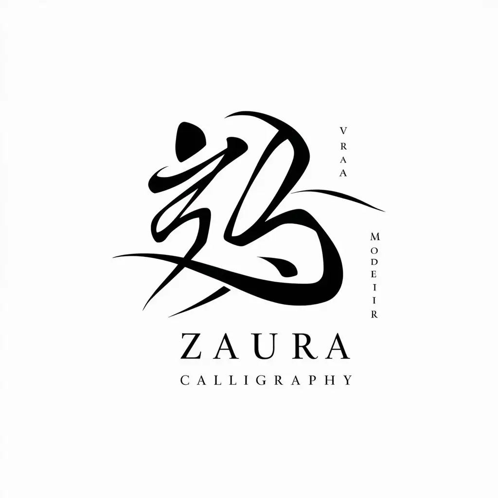 a vector logo design,with the text "Art calligraphy", main symbol:Zaura,Moderate,clear background