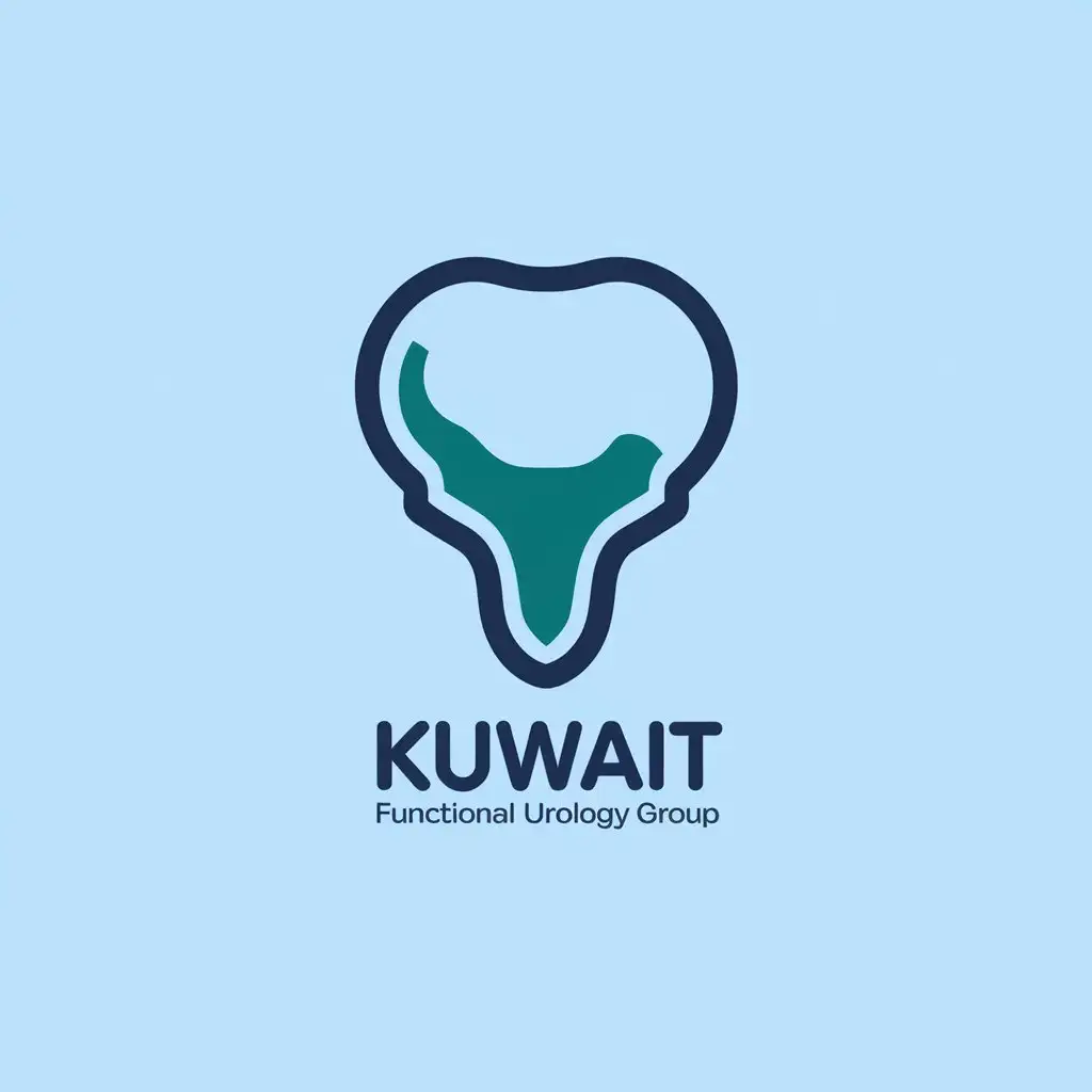 LOGO Design for Kuwait Functional Urology Group Bright Blue with Bladder Symbol and Kuwait Flag Colors