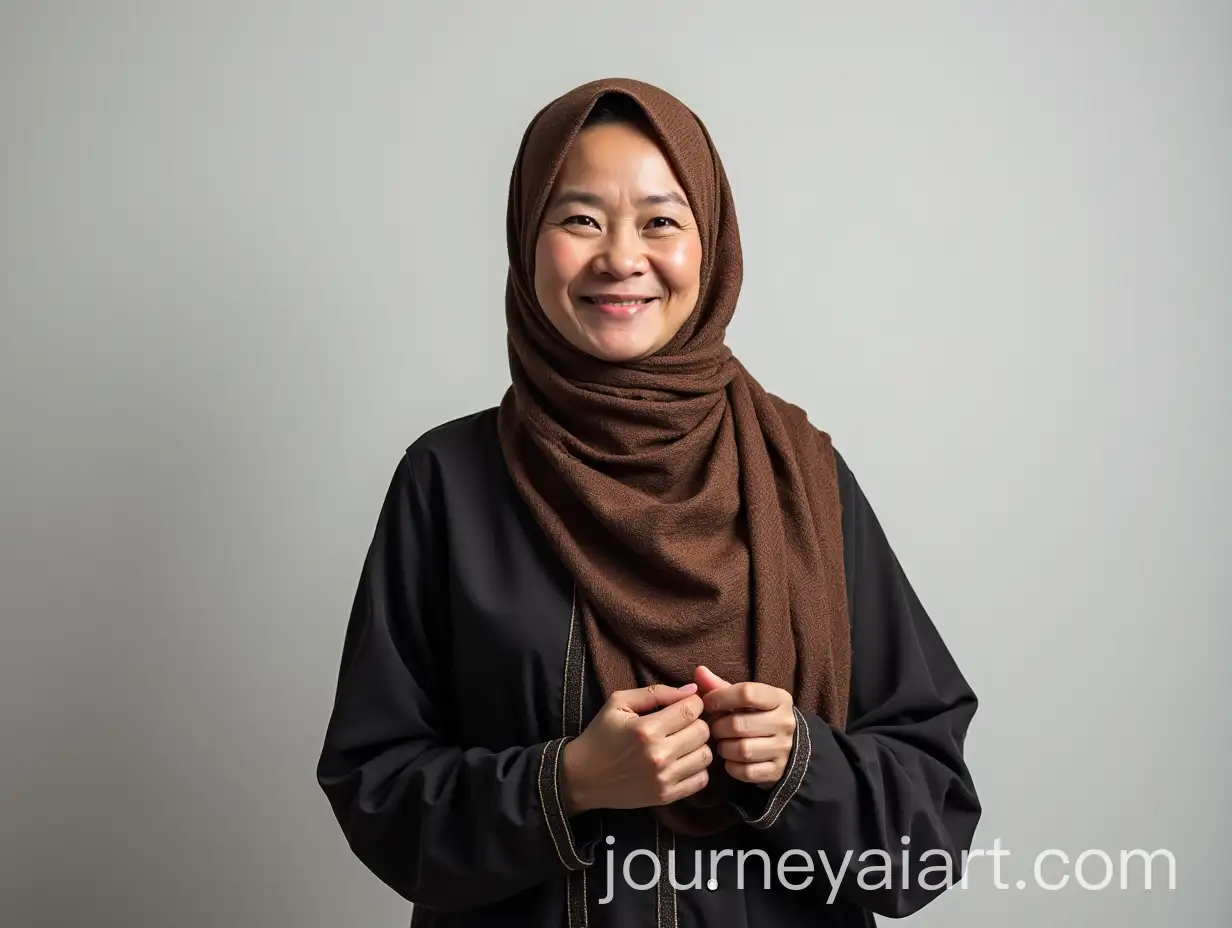 Indonesian-MiddleAged-Mother-in-Studio-Portrait-with-Hijab