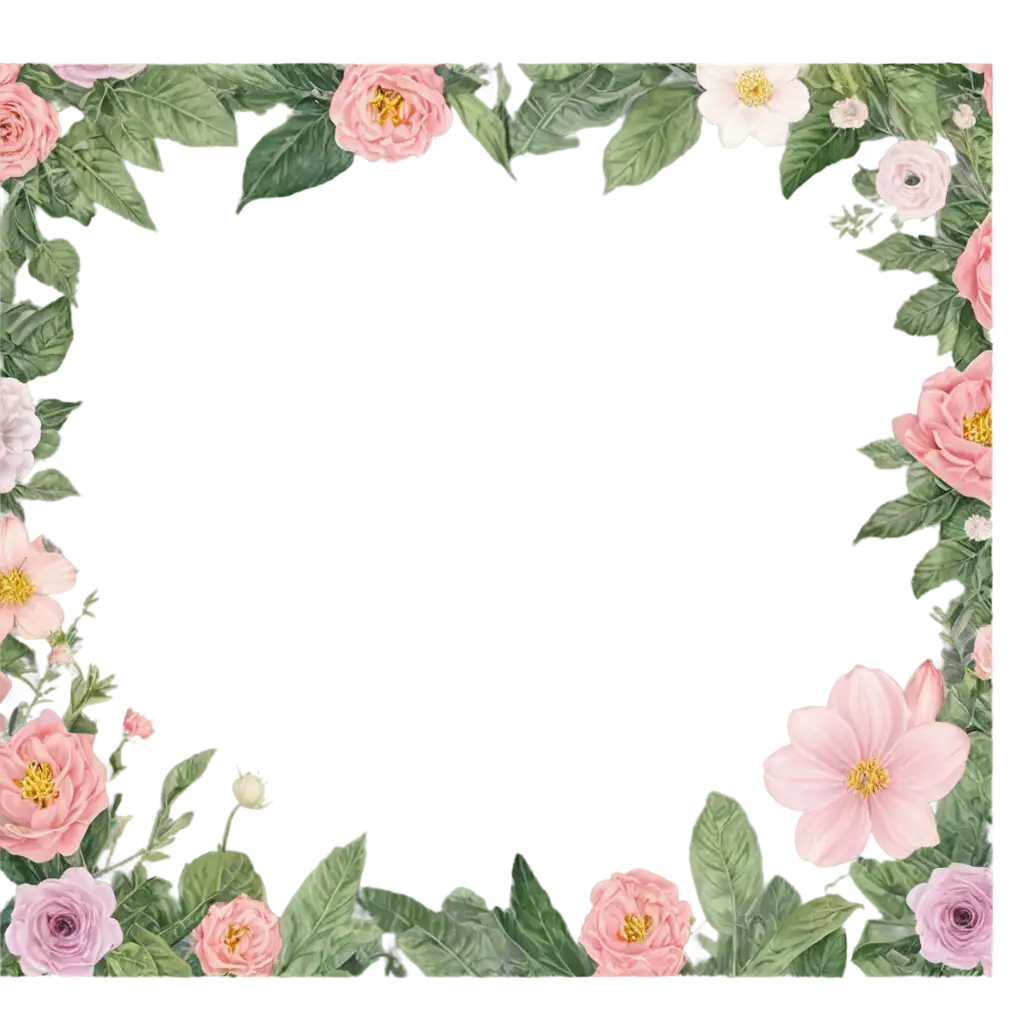 Spring-Florals-Frame-PNG-Elegant-Floral-Border-for-Digital-Creations