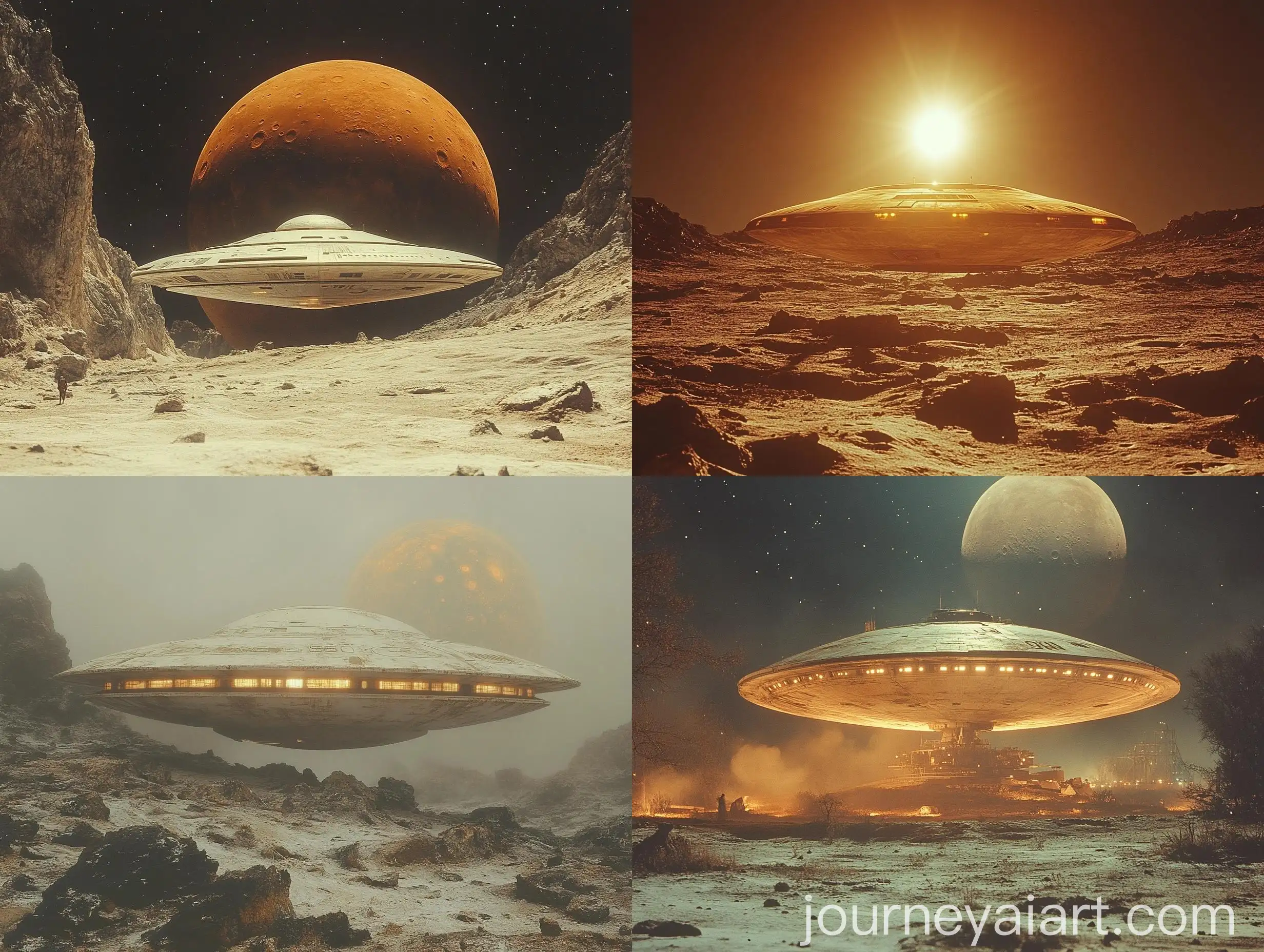 German-Haunebu-UFO-Flying-Saucer-on-the-Moon-VHS-Retro-Futuristic-Scene