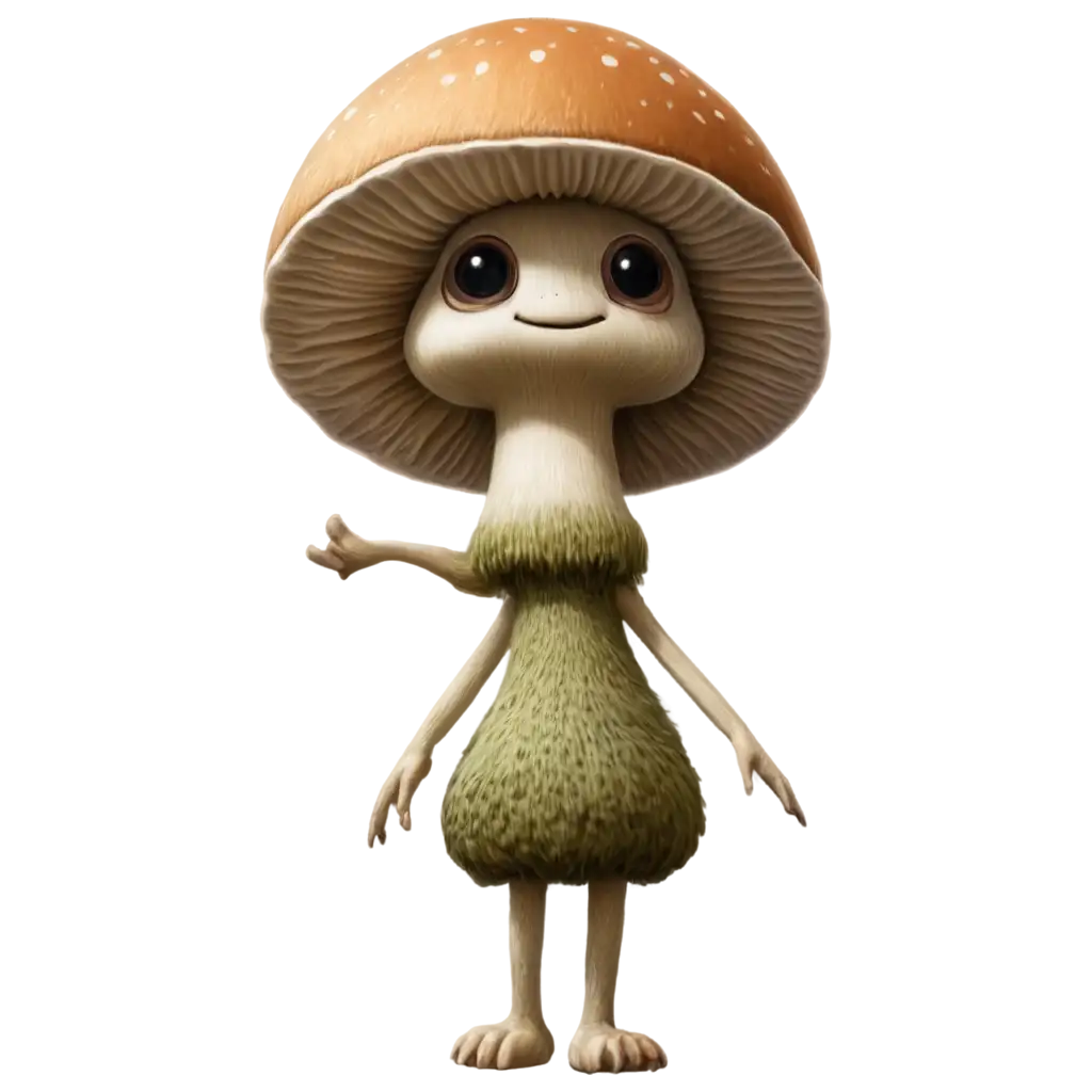 Mushroom-Creature-Holding-a-Perspective-PNG-A-Unique-Fantasy-Artwork-in-HighQuality-Format