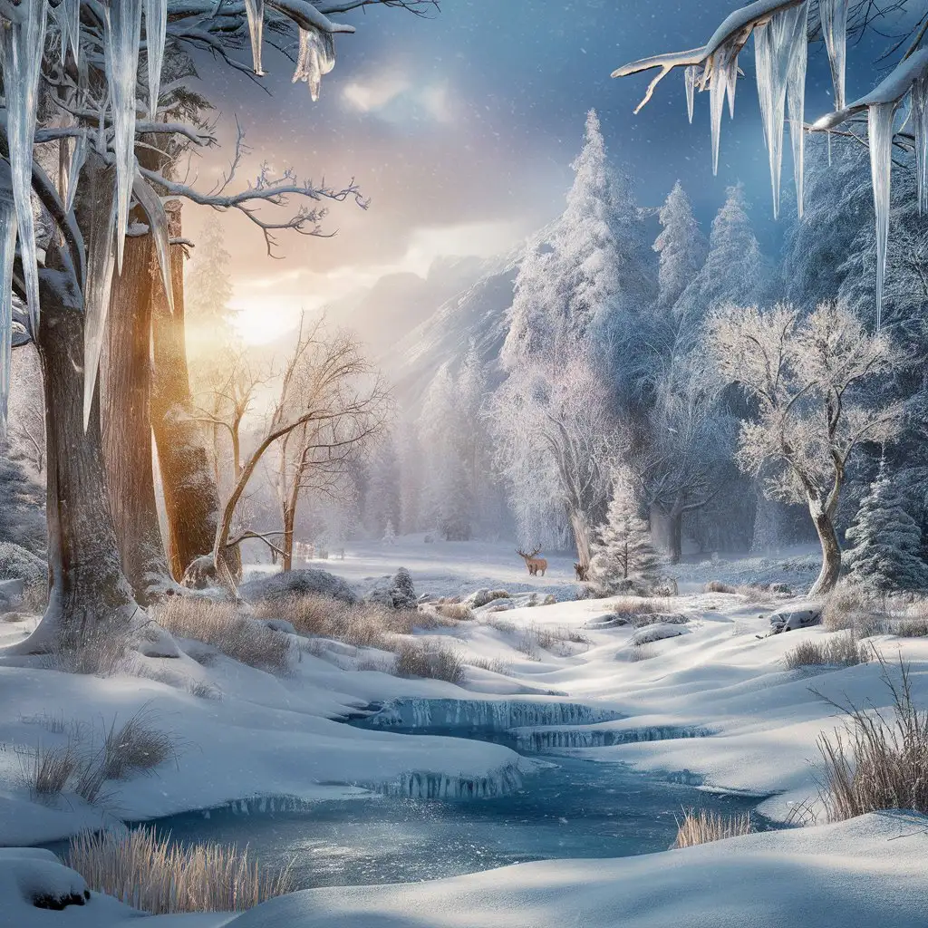 Winter-Nature-Scene-with-3D-Special-Effects