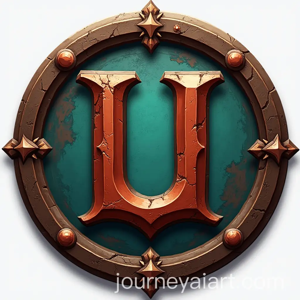 Fantasy-Game-Icon-with-Central-U-in-Circular-Design
