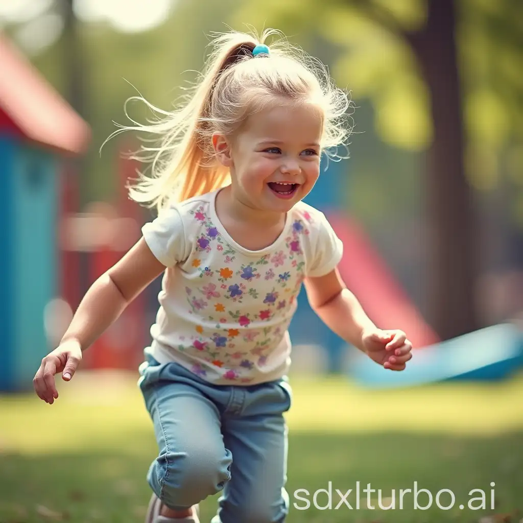 Blonde-Girl-with-Ponytail-Playing-on-Playground