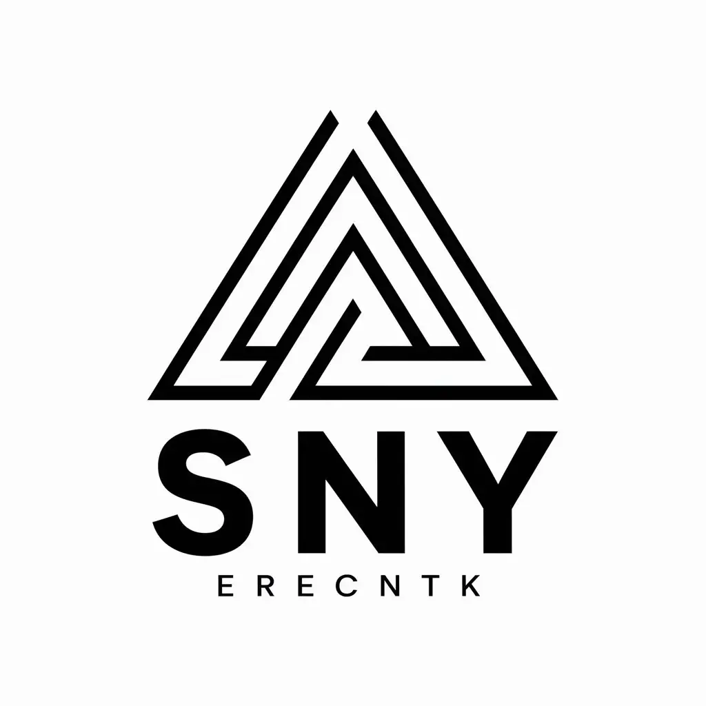 LOGO Design For SNY Modern Triangle Symbol on Clear Background