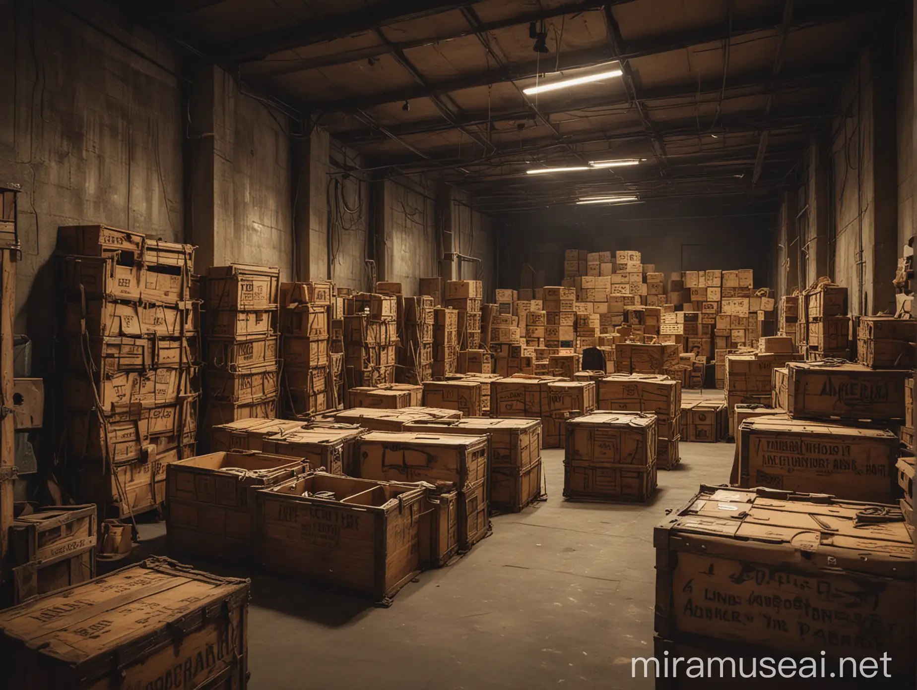 Top Secret Warehouse with Mysterious Crates