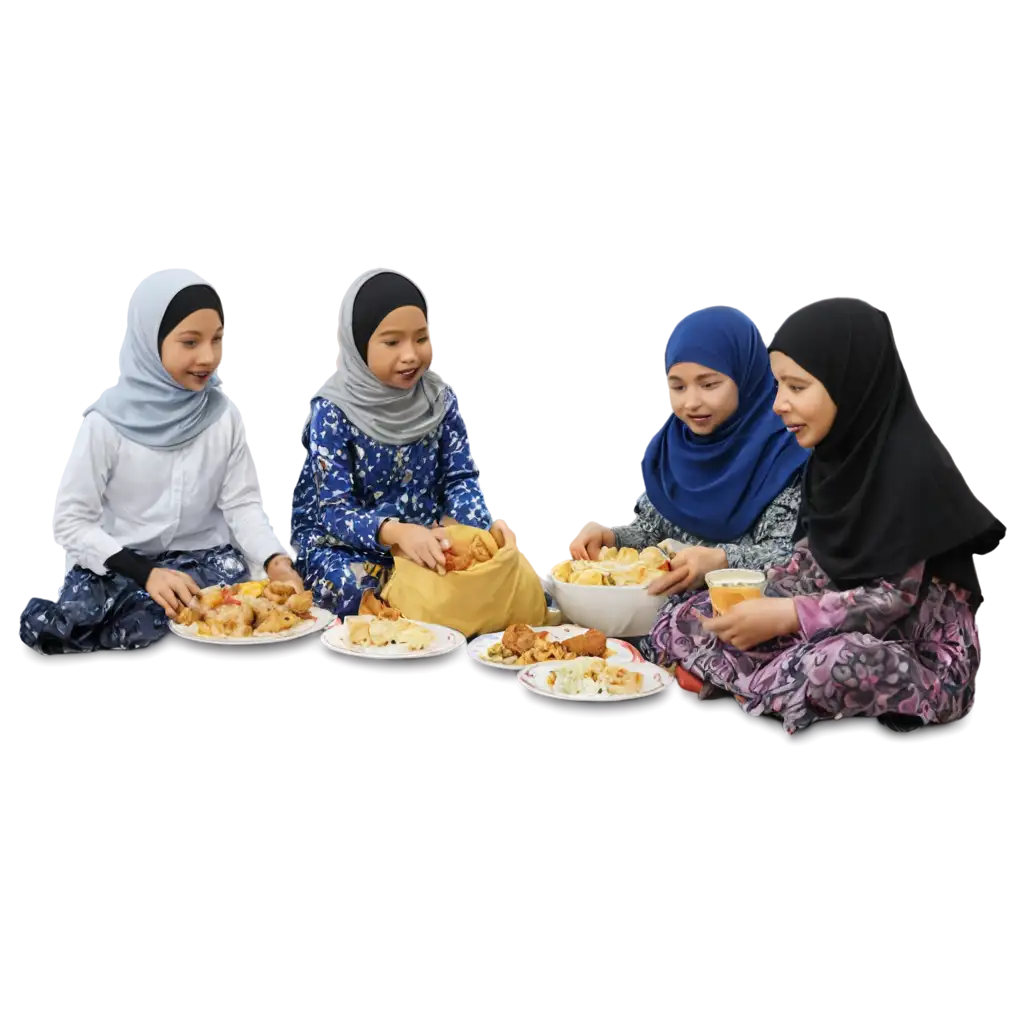 PNG-Image-of-Breakfast-Together-with-Pesantren-Kids-Celebrating-Community-and-Tradition