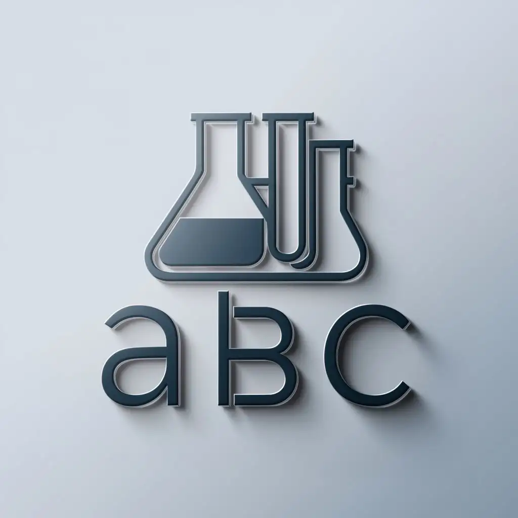 a logo design,with the text "ABC", main symbol:Flasks and test tubes,Moderate,clear background